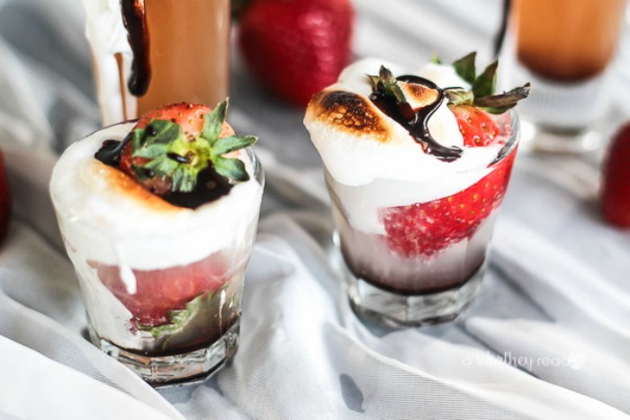 Toasted Strawberry Shots Cocktail with Vodka