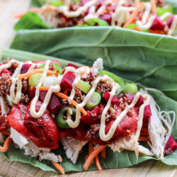 Leftover Turkey Idea- Collard Green & Chopped Turkey Wraps