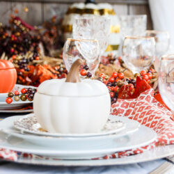 Gold & Orange Thanksgiving Tablescape