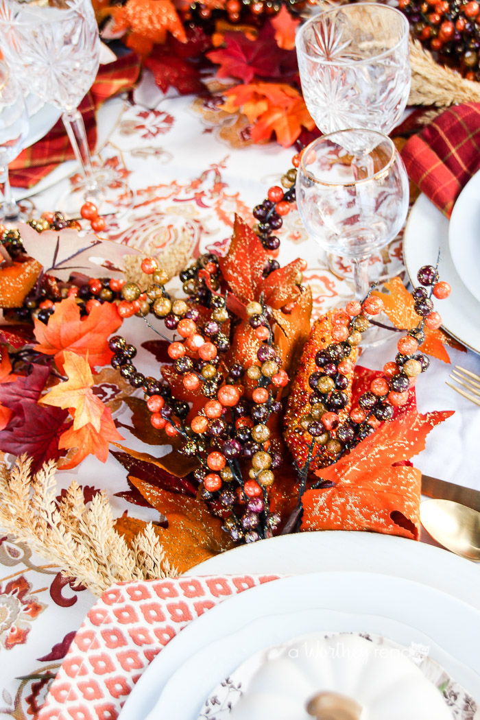 Gold & Orange Thanksgiving Tablescape