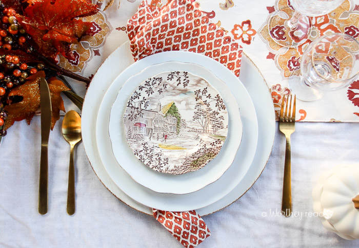 Gold & Orange Thanksgiving Tablescape