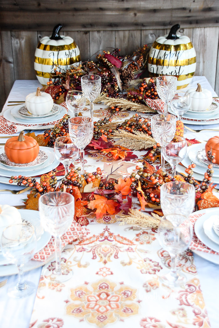Gold & Orange Thanksgiving Tablescape
