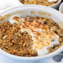 Bourbon Apple Crisp with Salted Caramel & Toasted Marshmallow