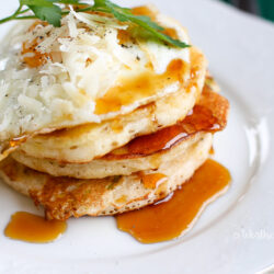 Easy Buttermilk Pancakes with Pistachios & Blueberry Capote