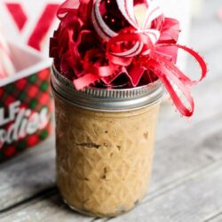 Make your own gifts for Christmas with our gift in a jar idea. Create a jar of Orange Blossom Honey Cookie Butter and give as an inexpensive Christmas Gift idea!