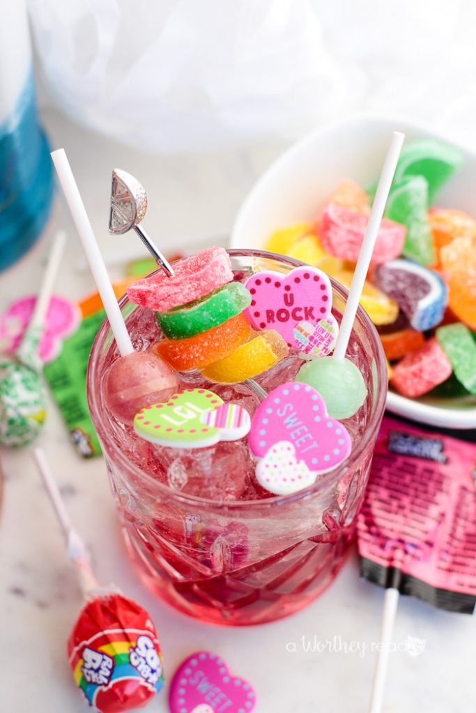 Pucker up this Valentine's Day with our Valentine's Candy Punch Cocktail is not only fun but flavorful with Smirnoff, Rose Lemonade, Candy, and Peach Vodka.