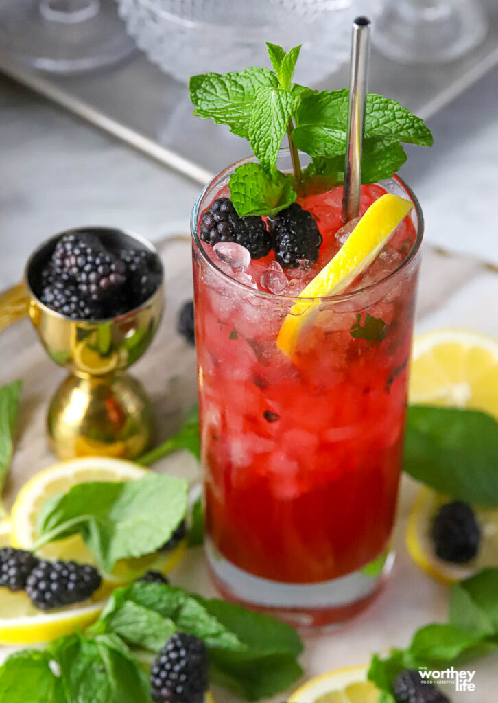 blackberry mint julep mocktail