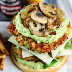 Double Salmon Burger with Avocado Mayo