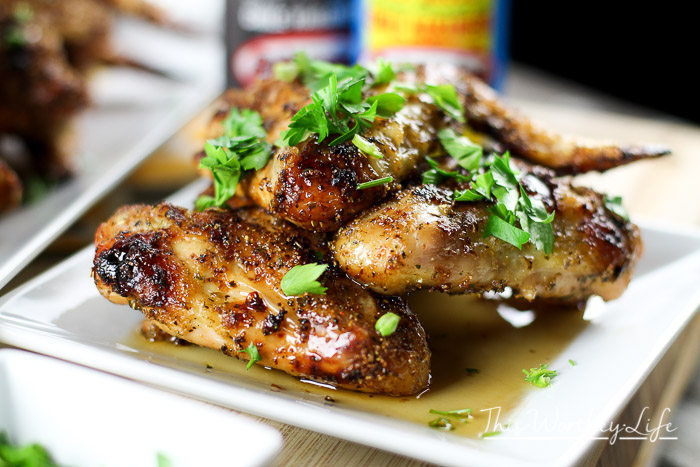 Grilled Chicken Wings + Basalmic Agave + Cilantro Dipping Sauce