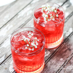 This summer cocktail is worth trying! Red Velvet Cocktail mixed with vodka, red velvet syrup and a few other ingredients is one pretty summer drink!