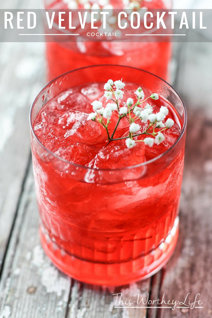 This summer cocktail is worth trying! Red Velvet Cocktail mixed with vodka, red velvet syrup and a few other ingredients is one pretty summer drink! 