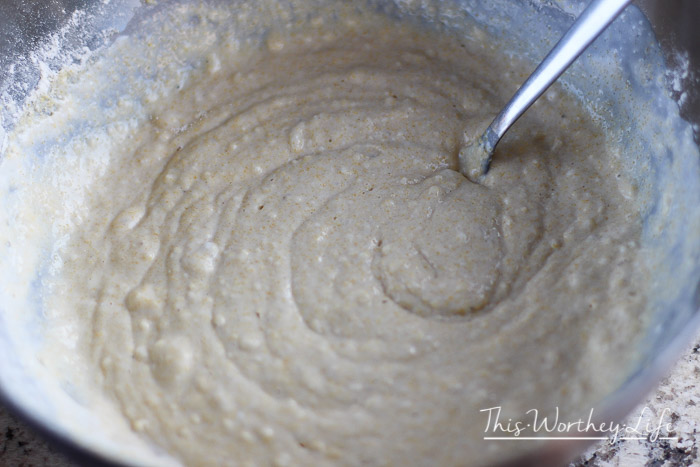 Batter for making cornmeal and buttermilk waffles