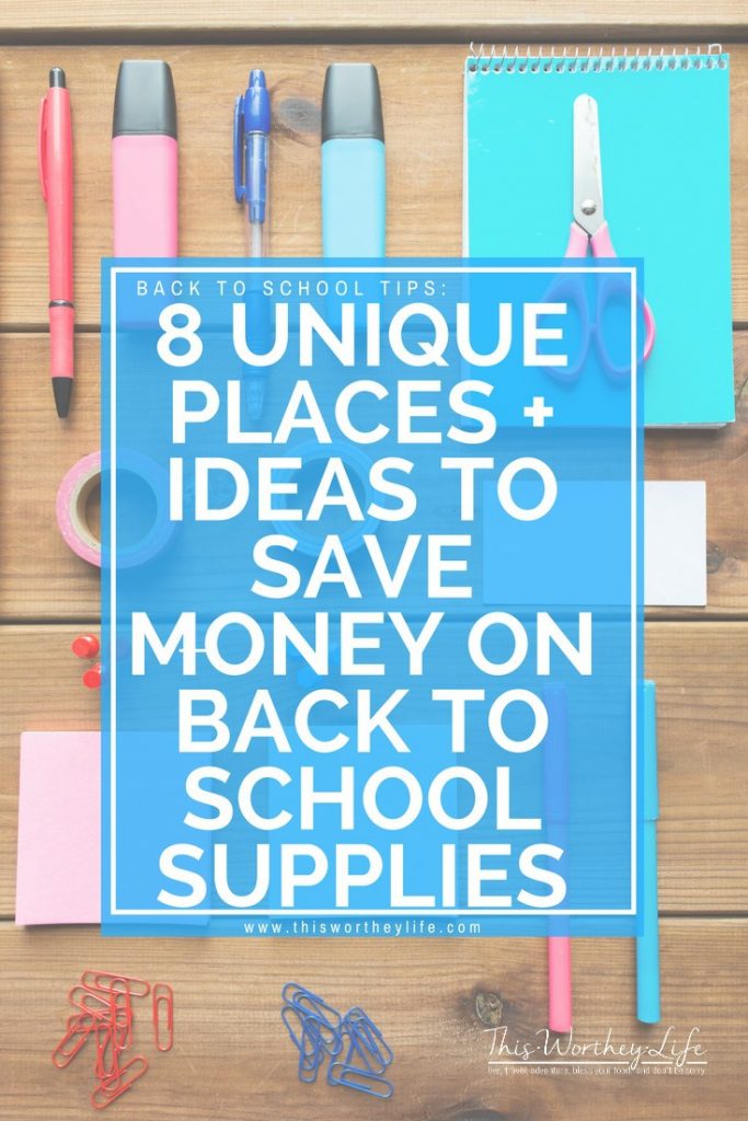 Back to school season is here. Here are 8 Unique Places + Ideas To Save Money On Back To School Supplies, plus ways to save on school supplies. Going back to school shopping shouldn't break the bank or stress you out. Here are three important things I do, and what you should do in order to have a successful and budget-friendly school shopping experience.