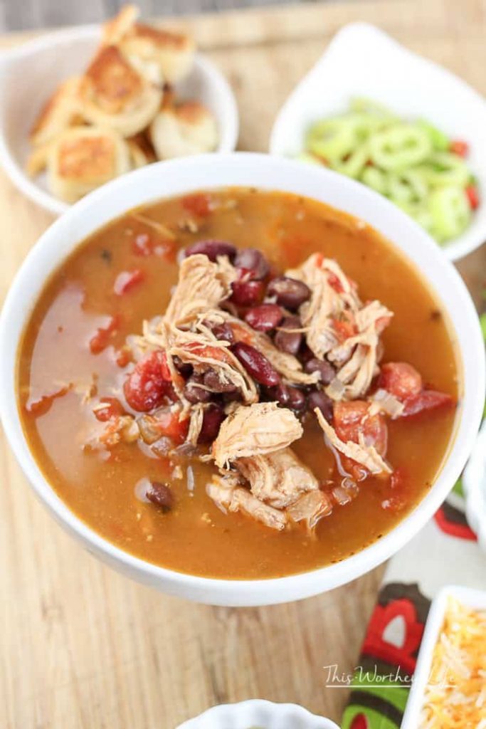 Chicken Tortilla Soup Instant Pot recipe with Tortilla Croutons