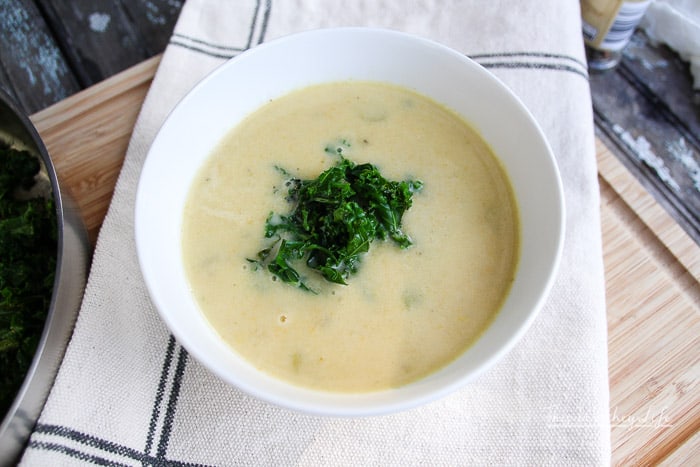 Instant Pot recipe for Potato + Kale Soup