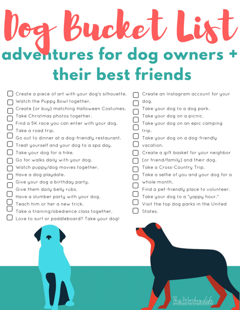 FREE Dog Bucket List Printable 