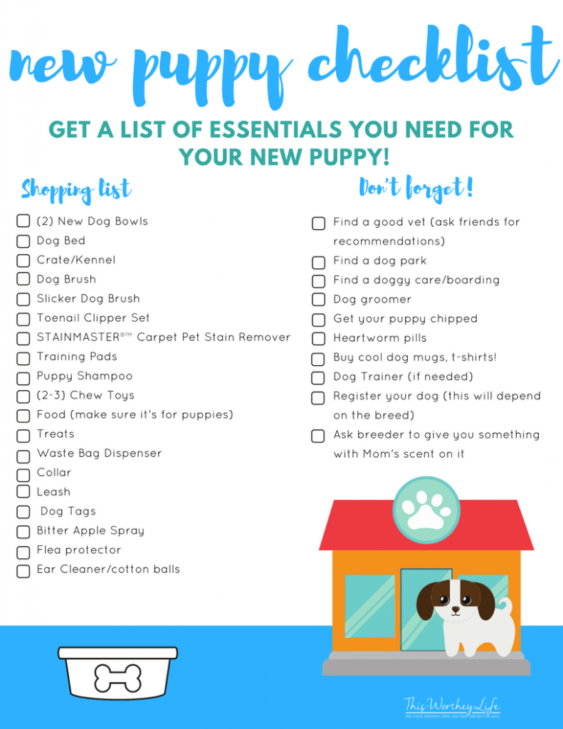 Are you getting a new puppy? We put together a list of what you will need to care for your new puppy. Get our list of New Puppy Essentials Checklist and FREE printable on the blog!