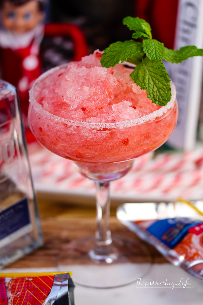 Get ready for National Margarita day with this Frozen Strawberry Margarita. This margarita is also great for summer parties, girl's night out, or anytime a margarita is needed! 