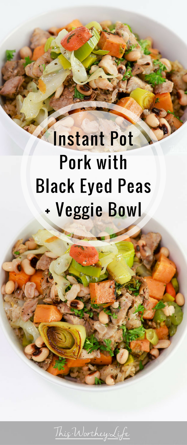 I've made roast over the years, but making a pork roast in the Instant Pot is a game changer. As we get ready for the New Year, I'm sharing our lucky New Year's Day recipe. It's pork, black-eyed peas, and fresh veggies all made in the Instant Pot. I've also added a new way to make a brown rice with black-eyed peas.