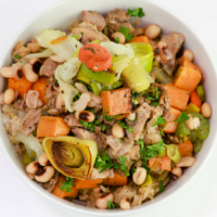 I've made roast over the years, but making a pork roast in the Instant Pot is a game changer. As we get ready for the New Year, I'm sharing our lucky New Year's Day recipe. It's pork, black-eyed peas, and fresh veggies all made in the Instant Pot. I've also added a new way to make a brown rice with black-eyed peas. 