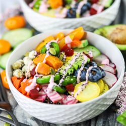 Buddha Bowls are pretty popular these days. Do you know how to make a Buddha Bowl? We're sharing tips on how to make a Buddha bowl. We made a Black Quinoa Vegetarian Buddha Bowl with a Beet Vinaigrette Yogurt Drizzle! It's super healthy and delicious. 