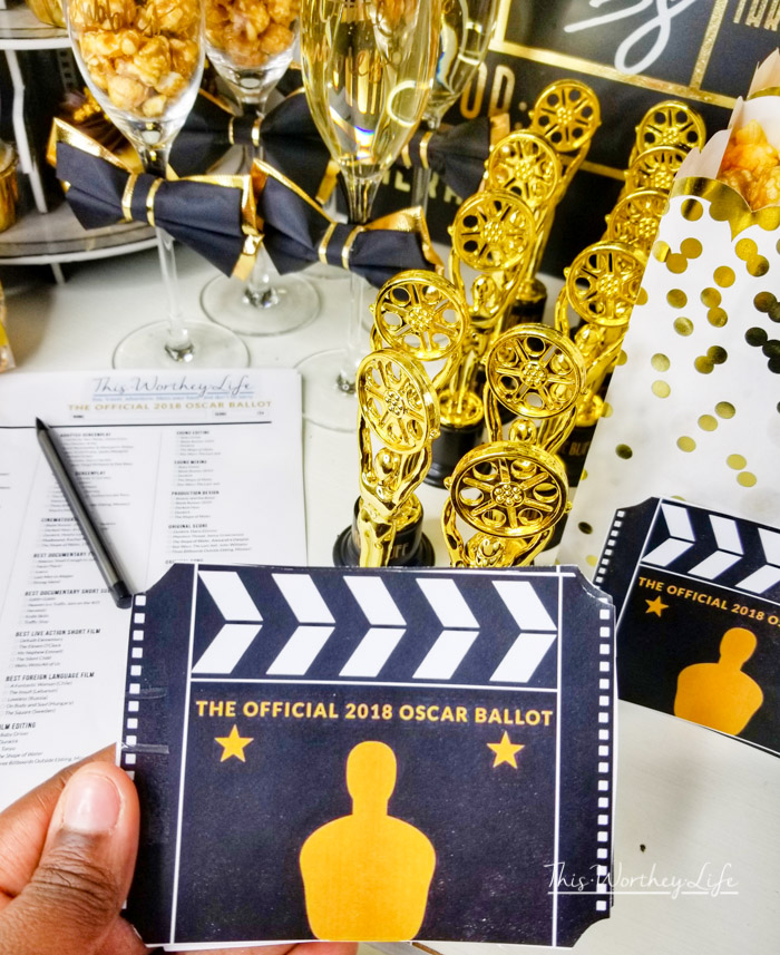 Black, White & Gold Oscars Inspired Party Ideas - Party Ideas