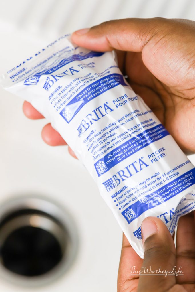 woman's hands holding a Brita filter