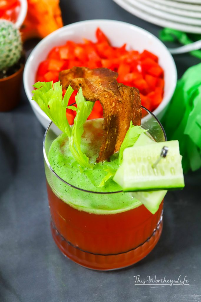 Clamato recipe ideas- How to make a Clamato Bourbon + Tomatilla Foam with Bacon