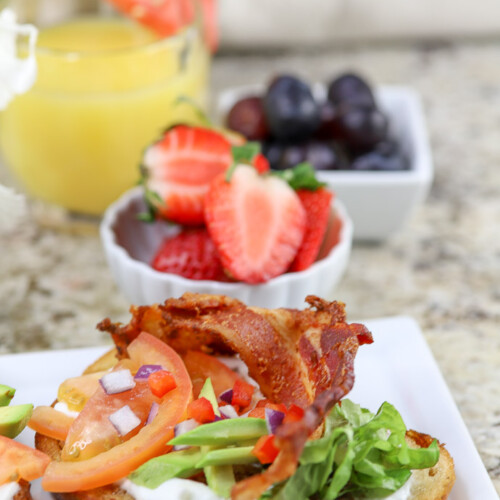 Breakfast is served with our version of a BLT, called the Loaded Breakfast Toast. 