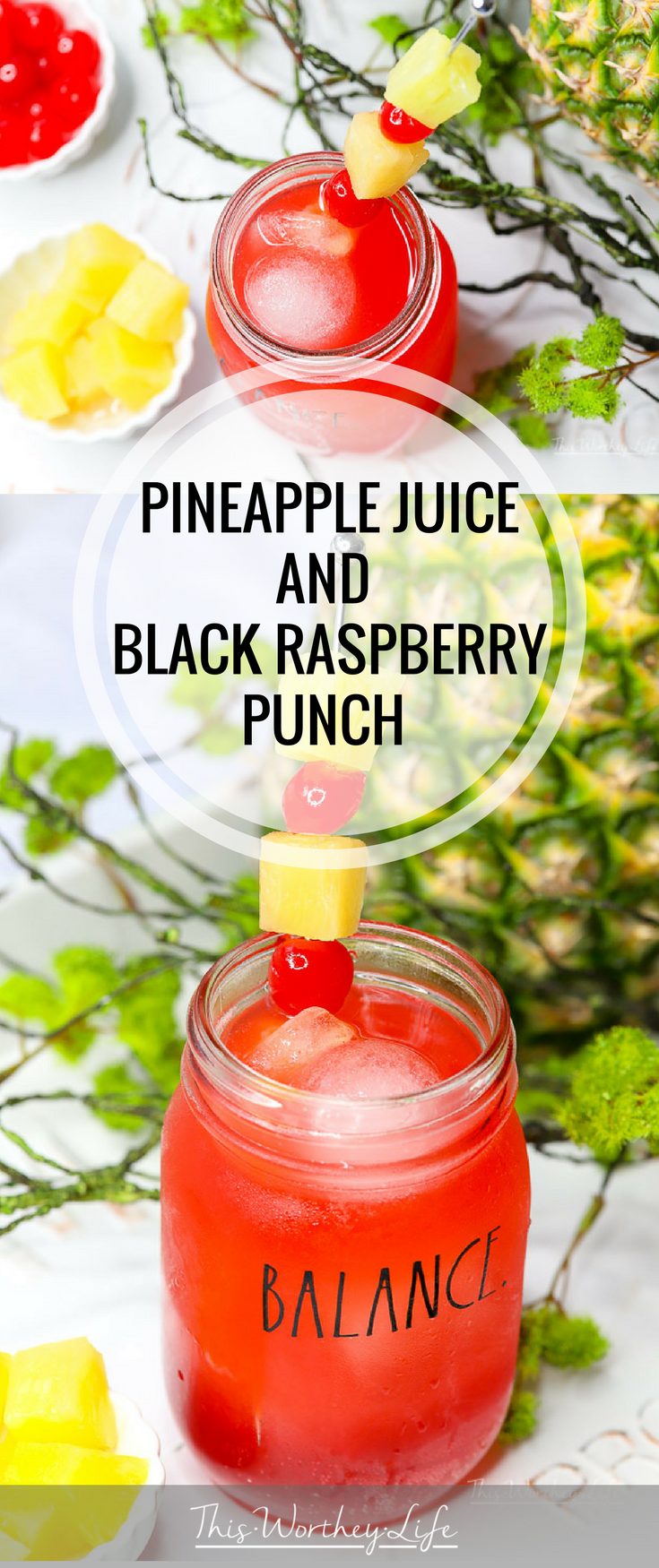 Get ready to cool off with this summer mason jar drink idea. It's a kid-friendly punch with pineapple juice, black raspberry sparkling ice, lavender syrup, and a few other fun ingredients for a sweet, fresh drink! Grab the recipe for this summer mocktail on the blog.