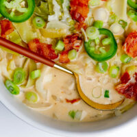 bowl of creamy cabbage soup