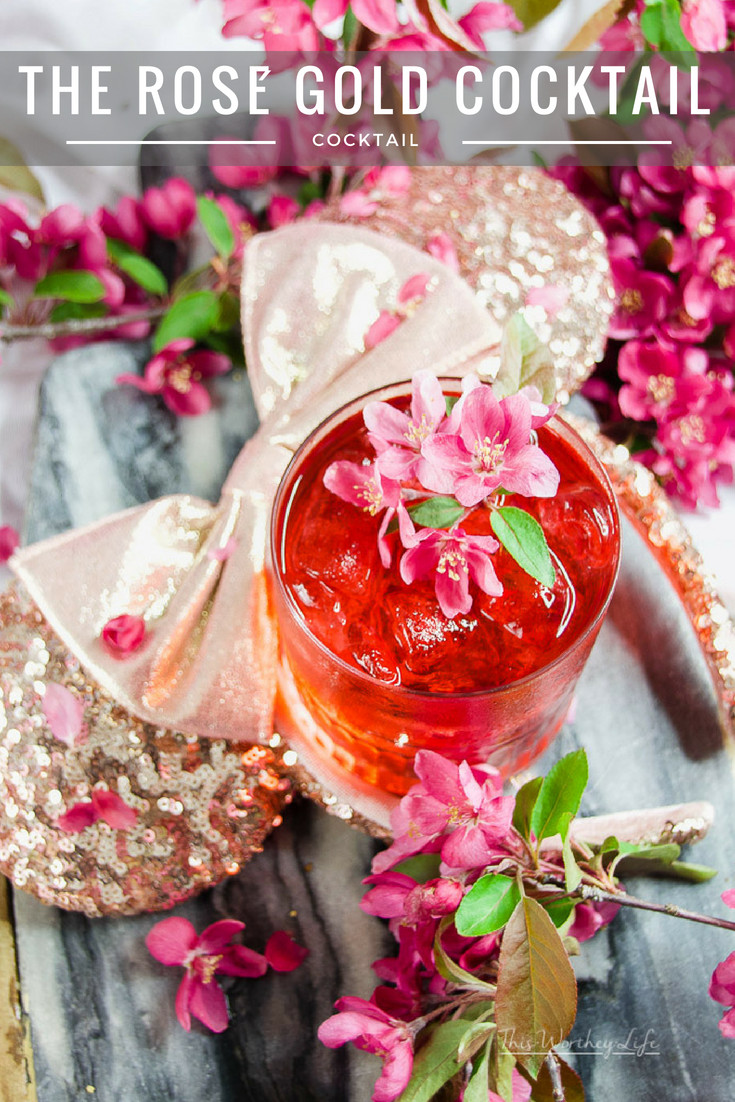 Who knew you could find inspiration from Rose Gold Minnie Mouse ears from Disney? Yup, we've created a gorgeous rose gold cocktail using vodka, rose lemonade, Rosé wine, and pink rose simple syrup. See how we put this The Rosé Gold Cocktail together on the blog and give it a try this weekend! 