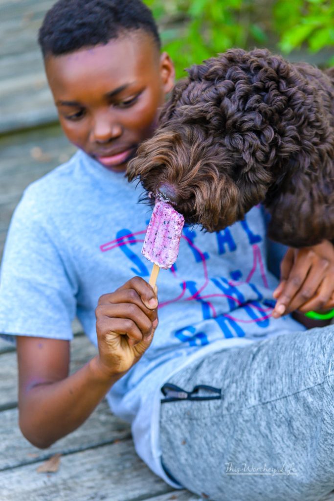 Zaydn and Chance eating popsicles