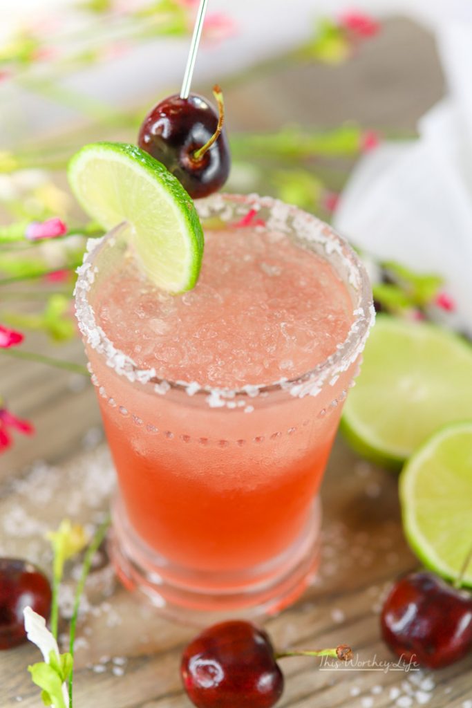 Margaritas are such a fun drink! This cherry margarita is made with a good brand of tequila, cherry syrup, and a few other key ingredients you need to make a margarita.