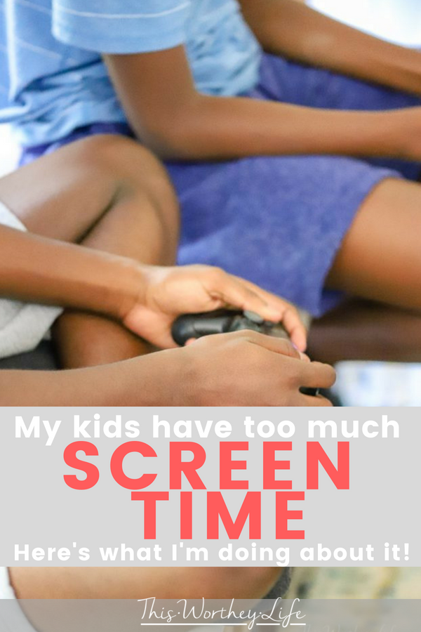 I'm sharing a parenting guilt I've been holding on to for a while- my kids have too much screen time. I'm also sharing tips on how to cut back on screen time and what to do instead! 