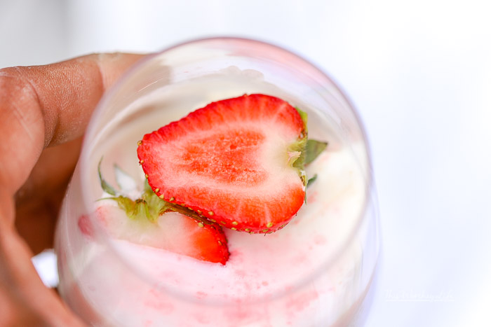 Summer Drink Made With Malibu- White Chocolate Strawberry Ice Cream Float