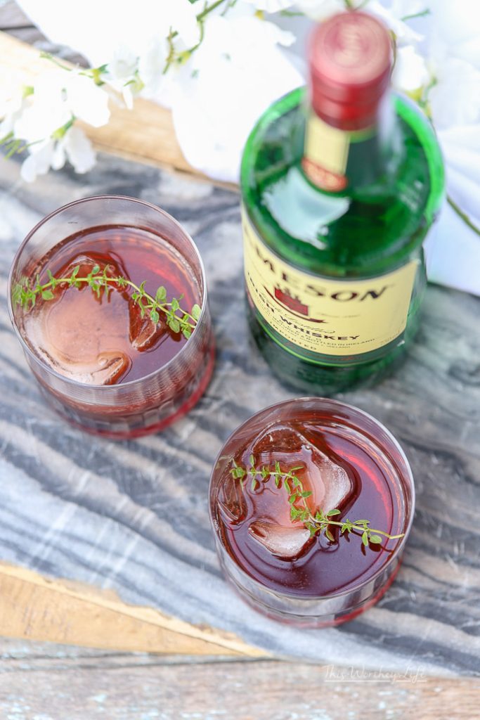 Summer Drink Made With Jameson Whiskey- Tart Cherry Ginger Ale