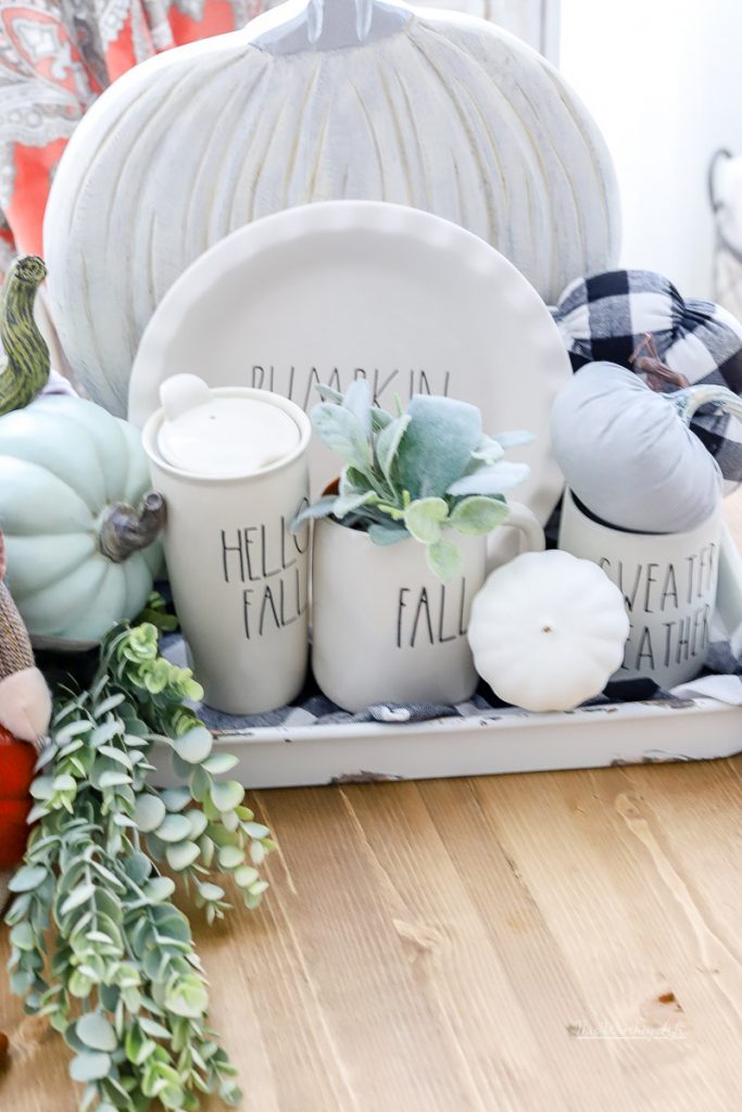 Fall Decor ideas using Rae Dunn items