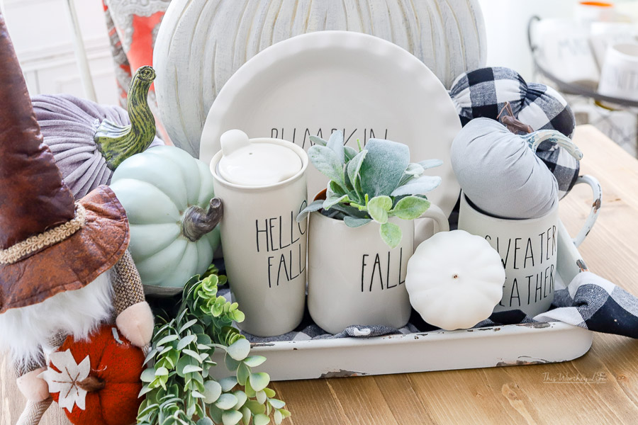 Fall Decor ideas using Rae Dunn