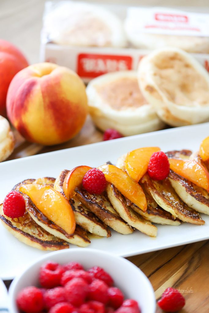 If you're looking for an overnight french toast recipe, you should try this peach melba french toast, also perfect to make for Christmas morning!