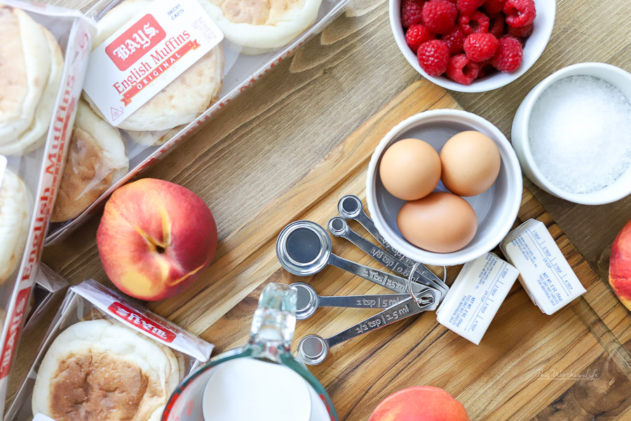 Ingredients for Peach Melba French Toast Recipe