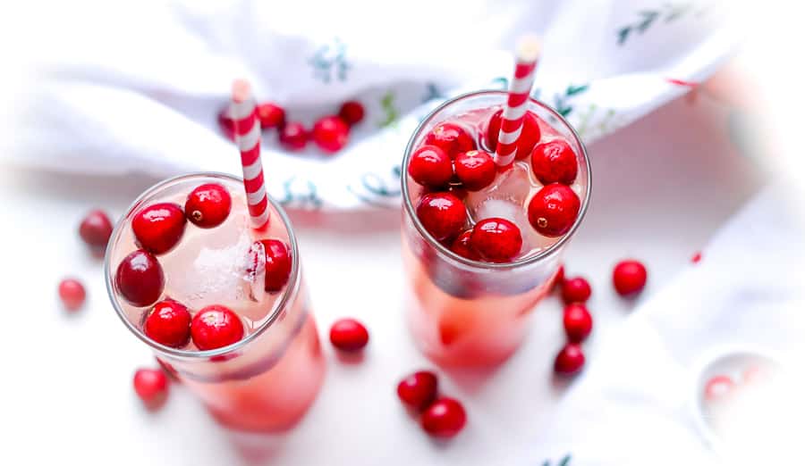 Ingredients needed for a Cranberry Orange Mixed Drink