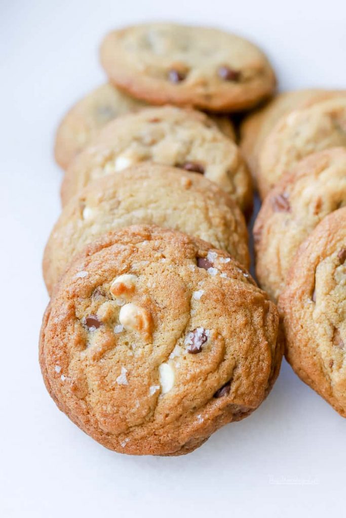 brown butter white & chocolate chip + toffee cookies