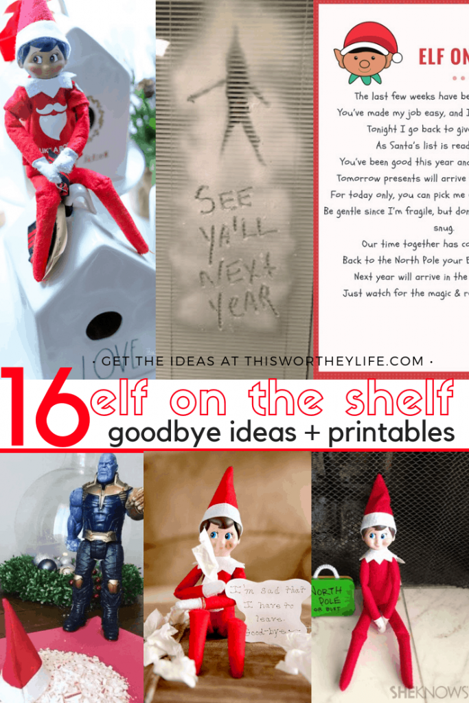 Yay, it's finally time for that Elf to leave! Need some fun Elf on the Shelf Goodbye ideas, and printable templates? We've got you covered in this roundup of how to have your Elf say goodbye to the kids, plus a few goodbye letters printables on the blog! #elfontheshelfideas