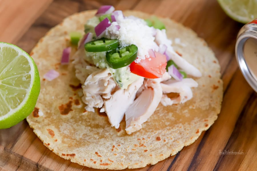 Simple Taco recipe: Rotisserie Chicken Street Tacos