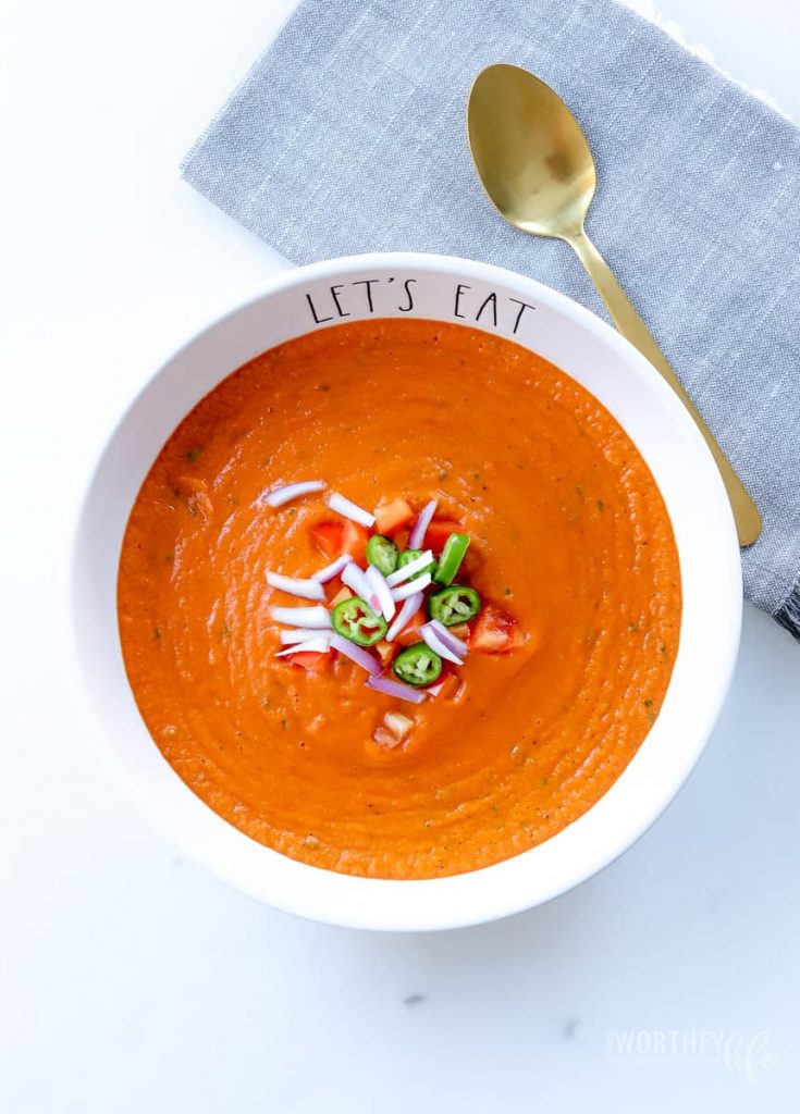 When you think of comfort food in a bowl, our creamy tomato + chickpea soup is all that and some. Made in the Instant Pot, this soup recipe is perfect for the cold weather.