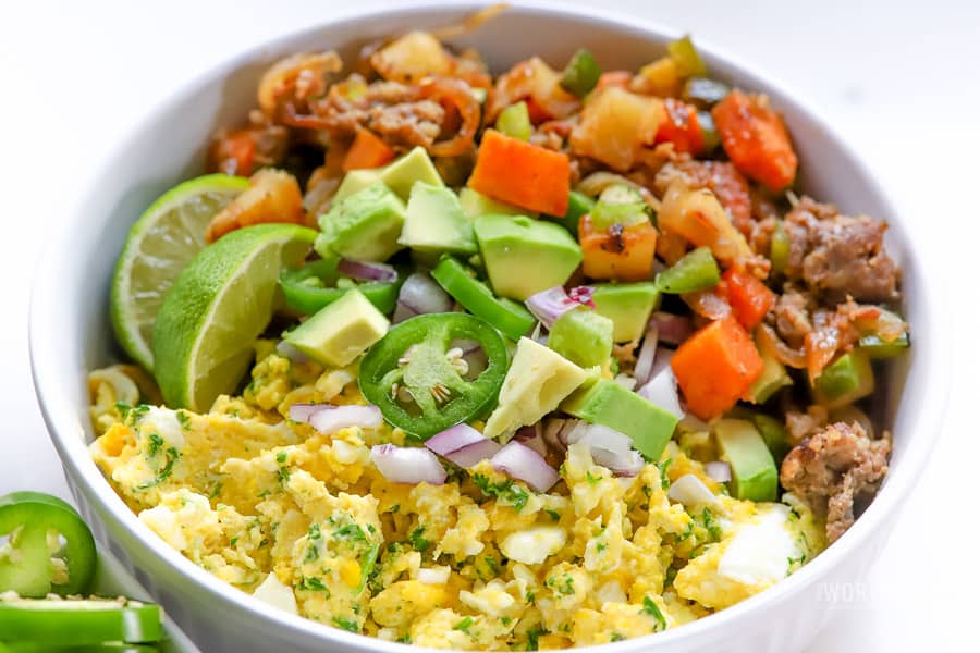 Parsley Scrambled Eggs & Sweet Red Onions