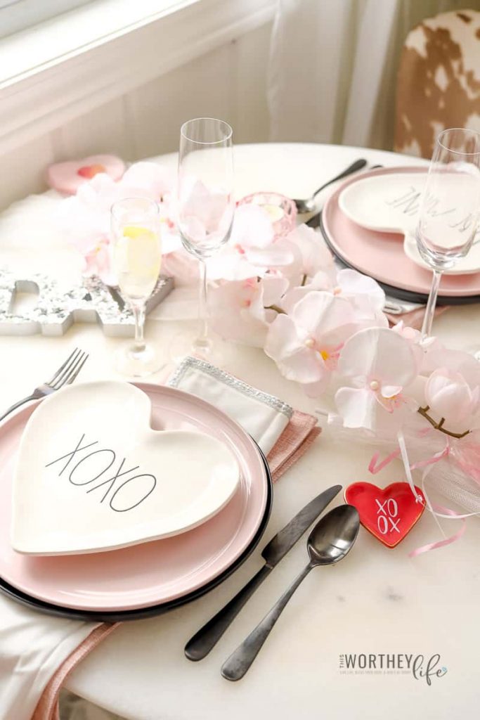 Rae Dunn Valentine's Day Tablescape idea