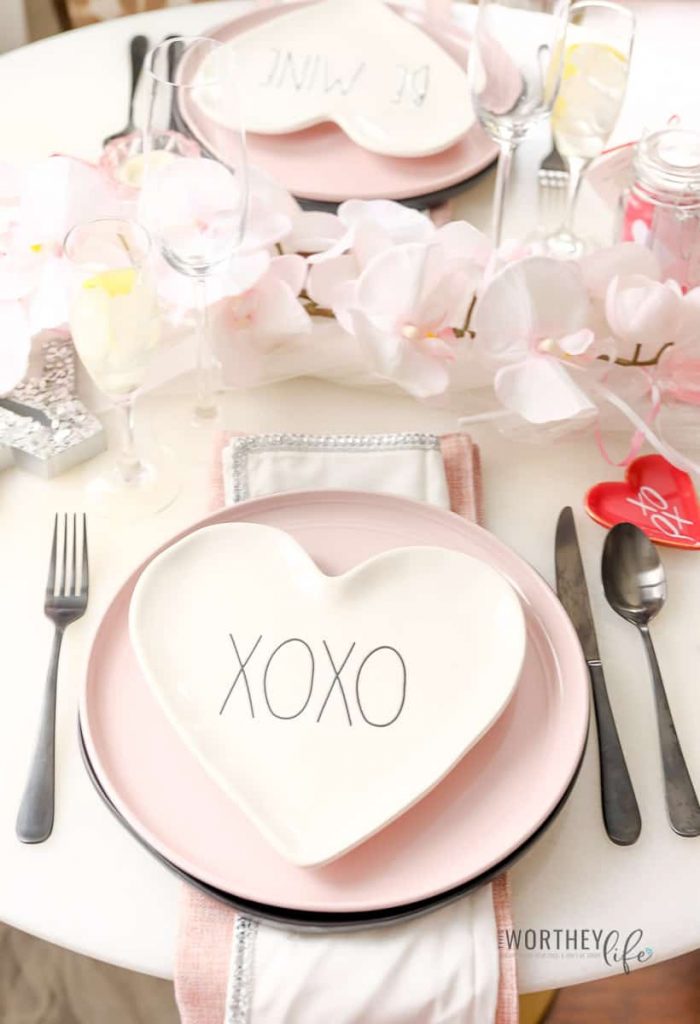 Rae Dunn Valentine's Day Tablescape idea