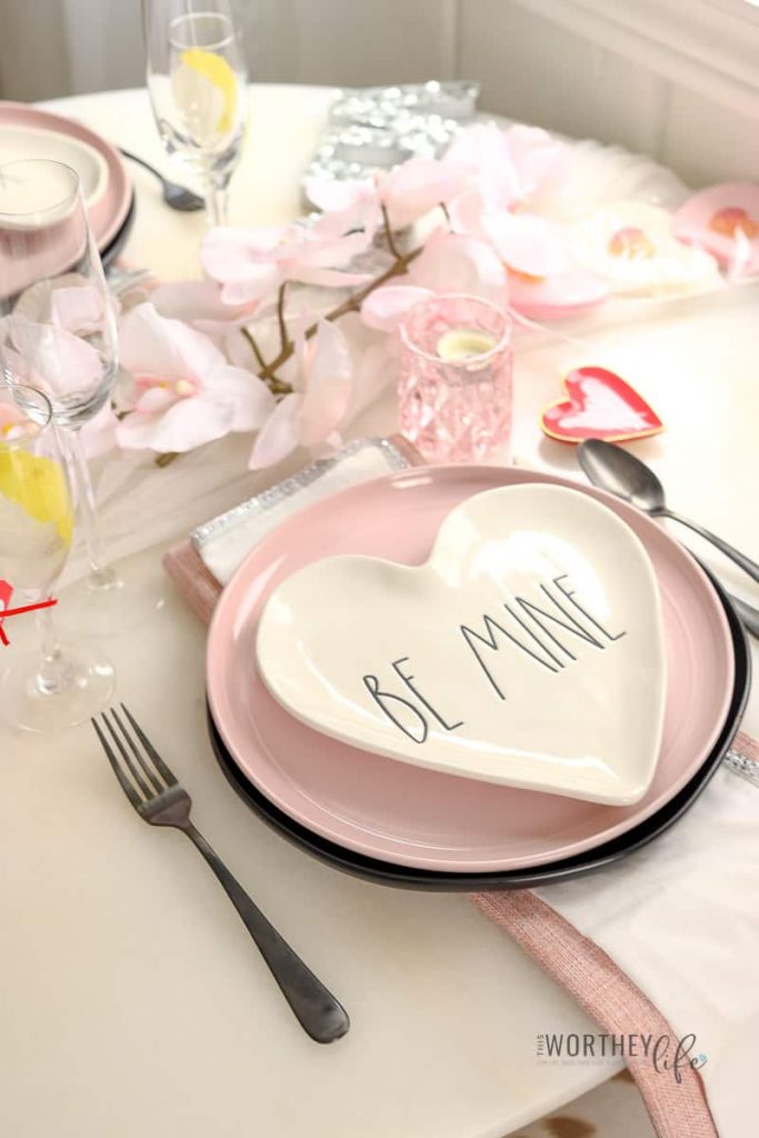 Rae Dunn Valentine's Day Tablescape idea